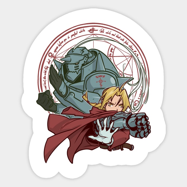 Elric Bros Sticker by Lucas Silva